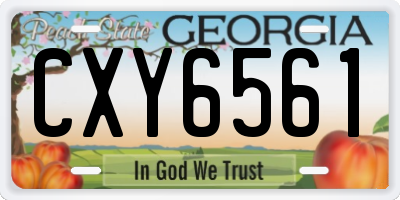 GA license plate CXY6561