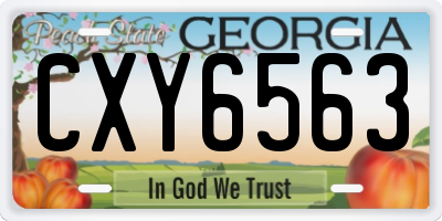 GA license plate CXY6563