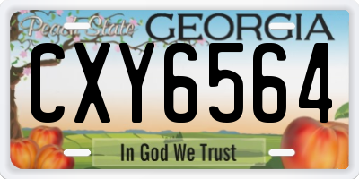 GA license plate CXY6564