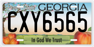 GA license plate CXY6565
