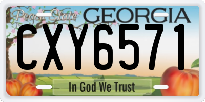 GA license plate CXY6571