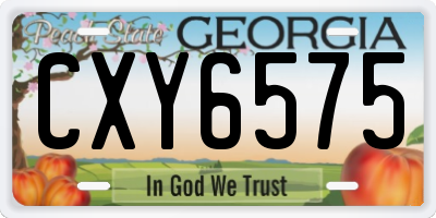 GA license plate CXY6575