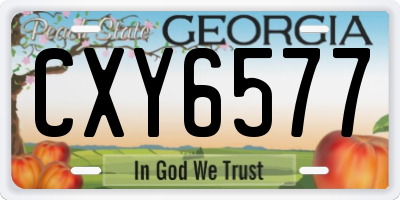 GA license plate CXY6577