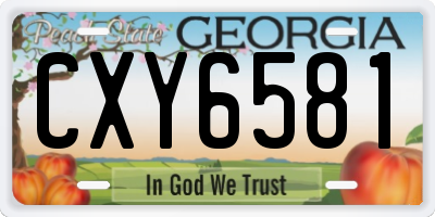 GA license plate CXY6581