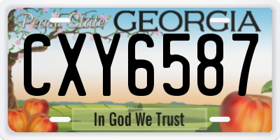 GA license plate CXY6587
