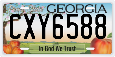 GA license plate CXY6588