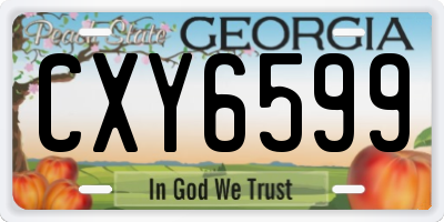 GA license plate CXY6599