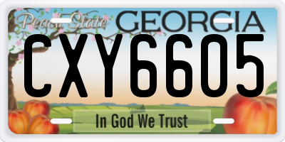 GA license plate CXY6605