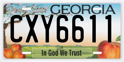 GA license plate CXY6611