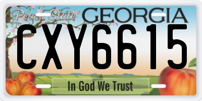 GA license plate CXY6615