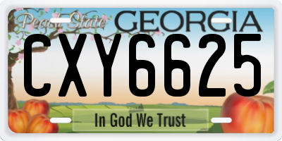 GA license plate CXY6625