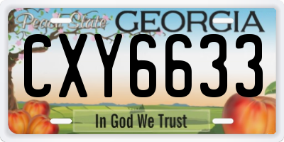 GA license plate CXY6633