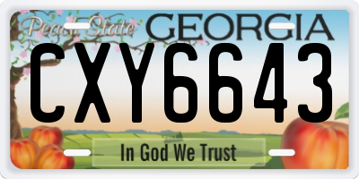GA license plate CXY6643