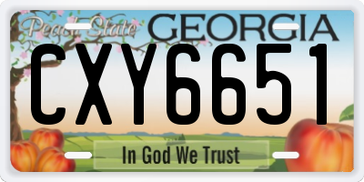 GA license plate CXY6651