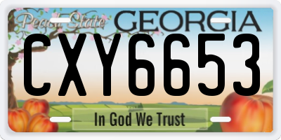 GA license plate CXY6653