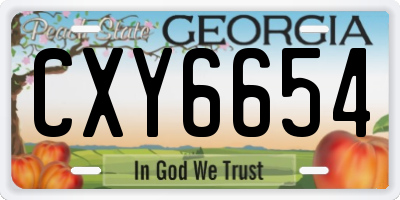 GA license plate CXY6654