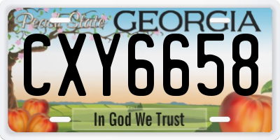 GA license plate CXY6658