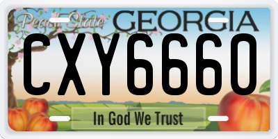 GA license plate CXY6660