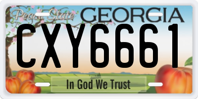 GA license plate CXY6661
