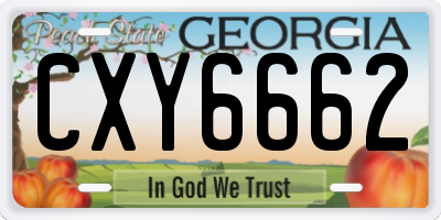 GA license plate CXY6662