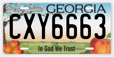 GA license plate CXY6663