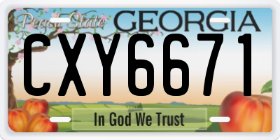 GA license plate CXY6671