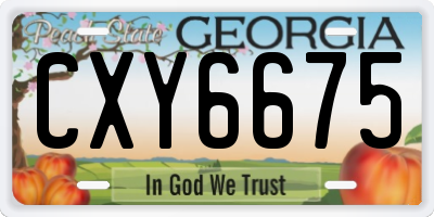 GA license plate CXY6675