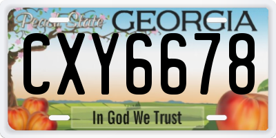 GA license plate CXY6678