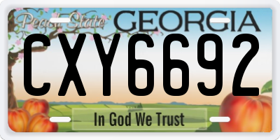 GA license plate CXY6692