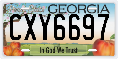 GA license plate CXY6697