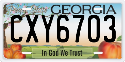 GA license plate CXY6703