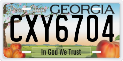 GA license plate CXY6704