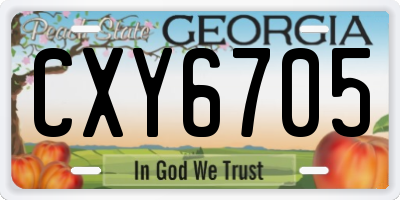GA license plate CXY6705