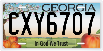 GA license plate CXY6707