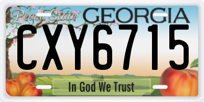GA license plate CXY6715