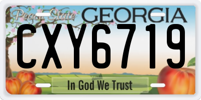 GA license plate CXY6719