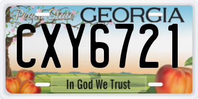 GA license plate CXY6721