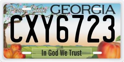GA license plate CXY6723