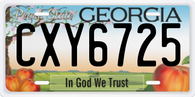 GA license plate CXY6725
