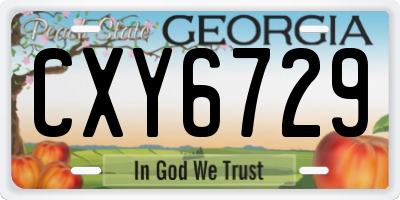 GA license plate CXY6729