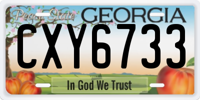 GA license plate CXY6733