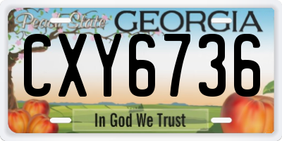 GA license plate CXY6736