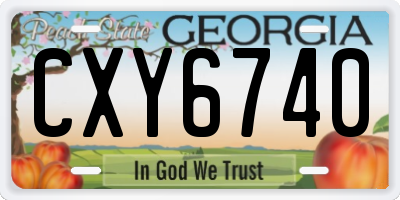 GA license plate CXY6740