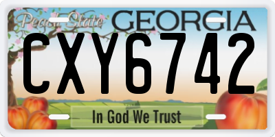 GA license plate CXY6742