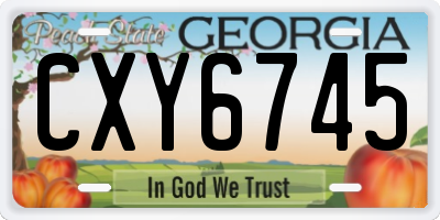 GA license plate CXY6745
