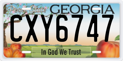 GA license plate CXY6747