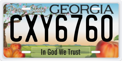 GA license plate CXY6760