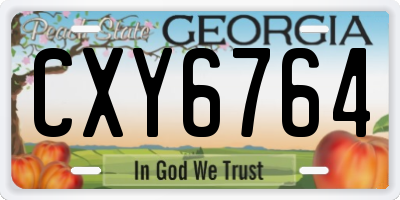 GA license plate CXY6764
