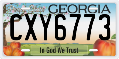 GA license plate CXY6773