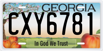 GA license plate CXY6781